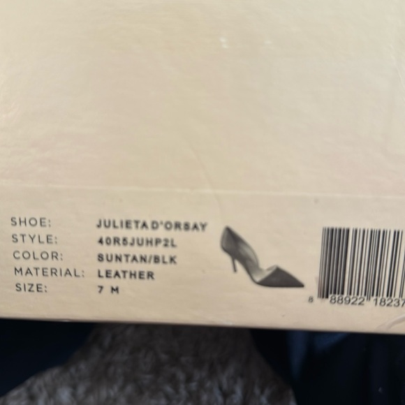 Julieta Two Tone D'orsay Pumps In Black and Tan Leather/ Womens Size 7/ NIB - Picture 9 of 9